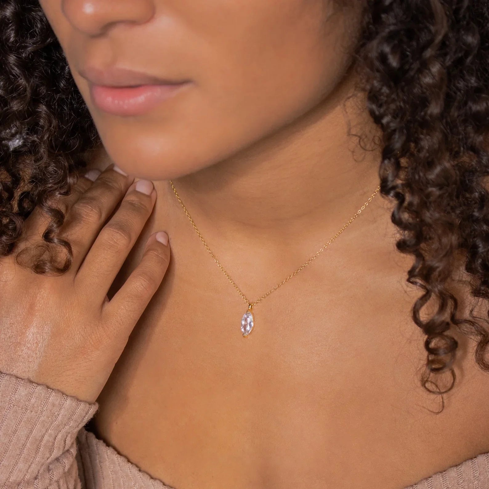 Elegant Romance: Athens Marquise Diamond Necklace