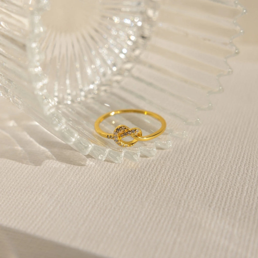 Eternal Love: Diamond Heart Knot Ring