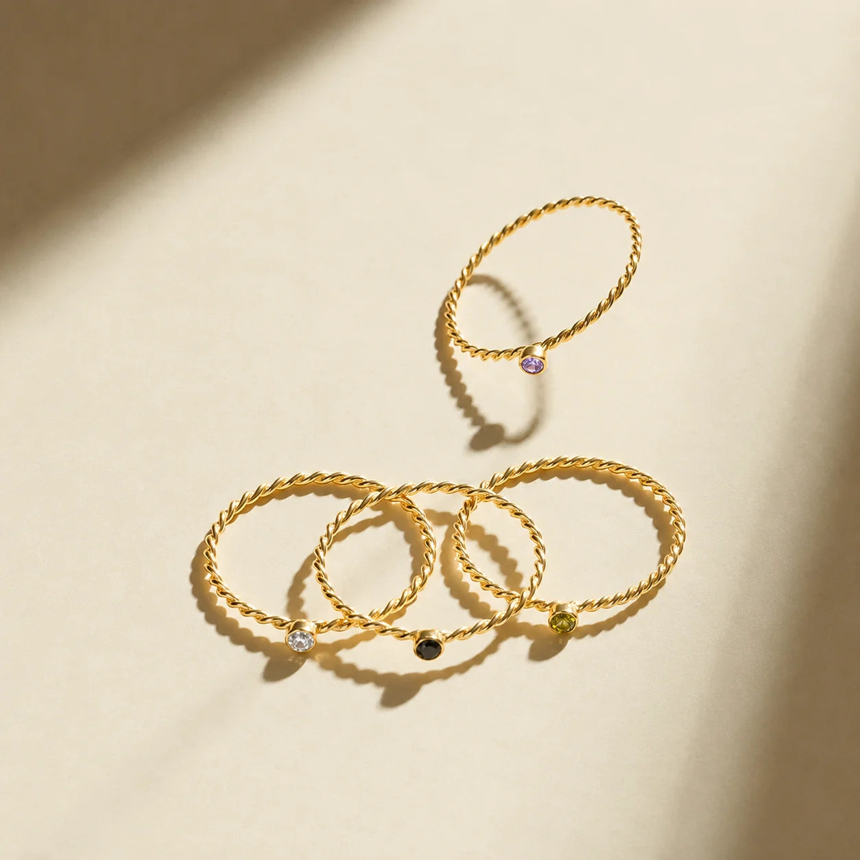 Twisted Birthstone Ring