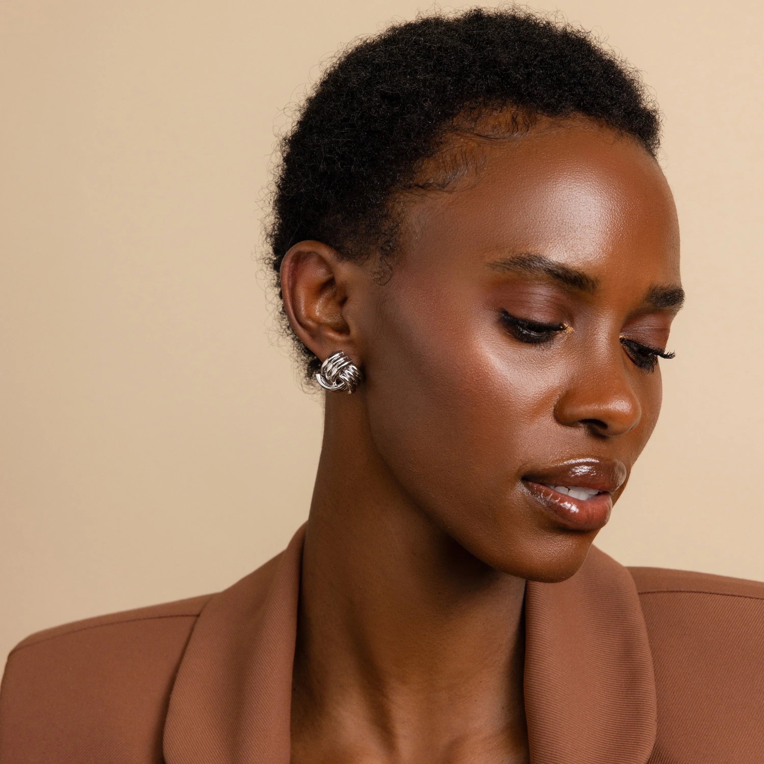 Bold Triple Knot Stud Earrings