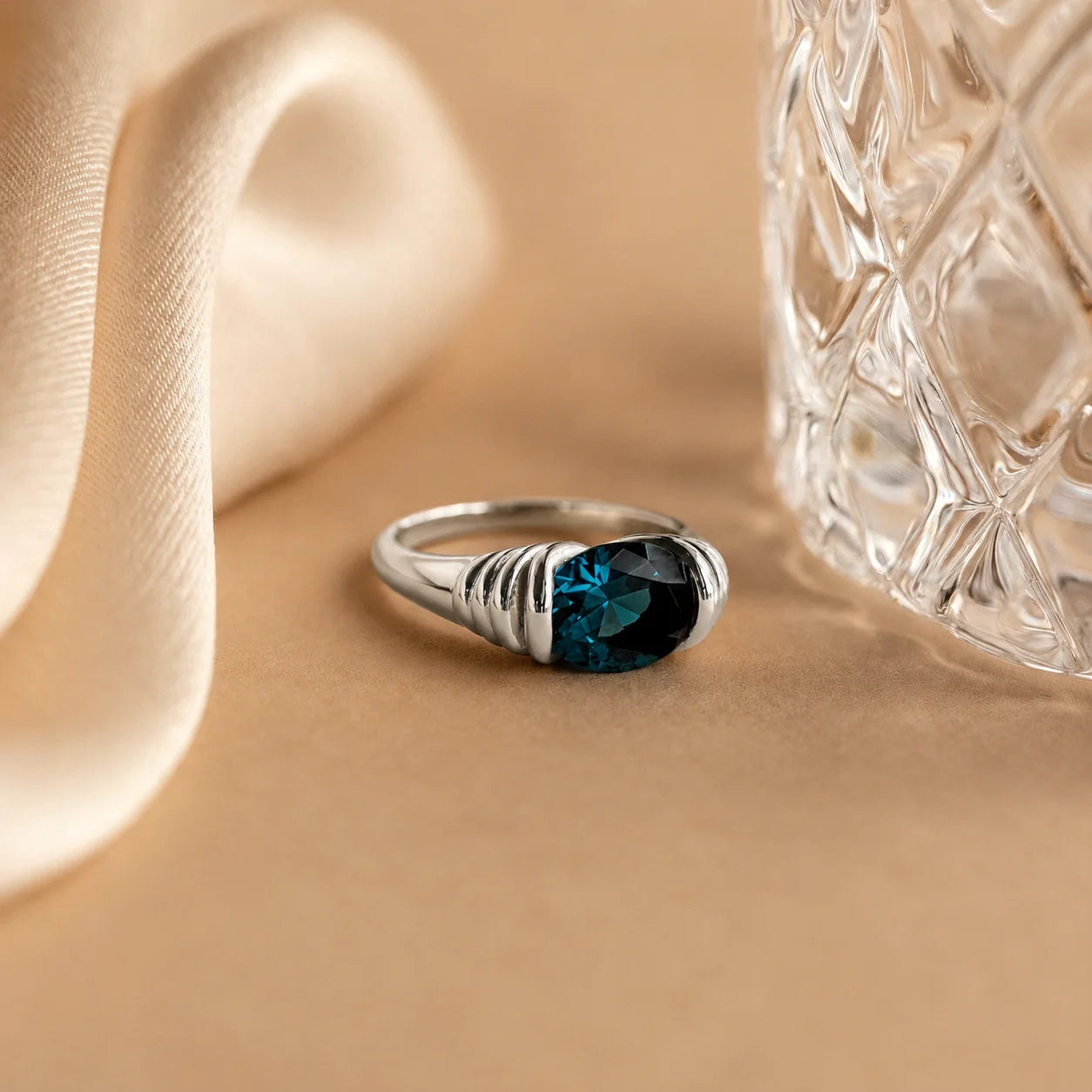 Blue Topaz Signet Ring