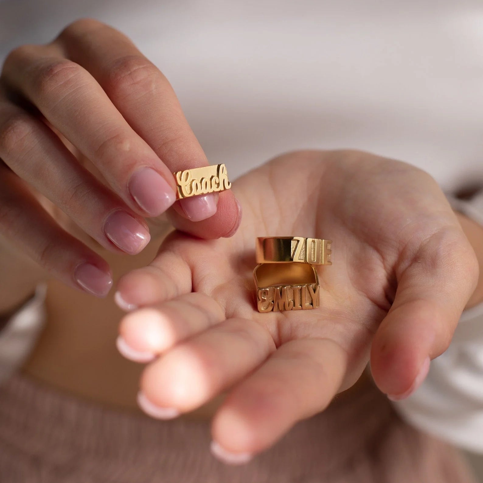 Make a Statement with Our Personalized Bold Name Ring