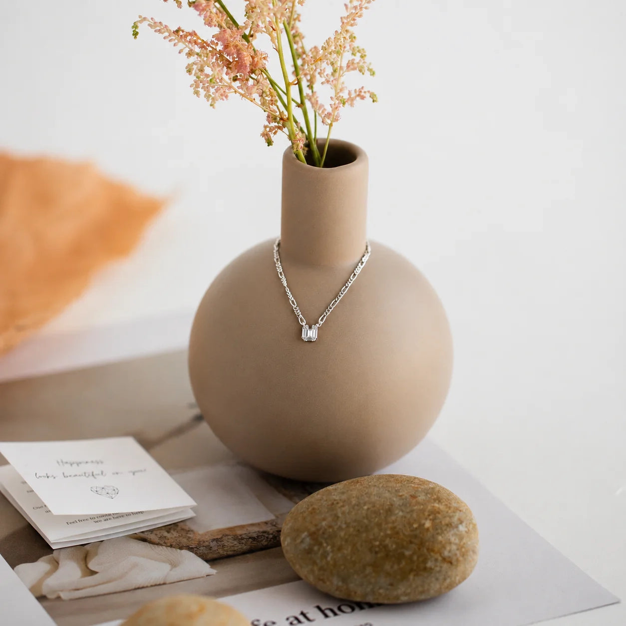 Square Diamond Figaro Necklace