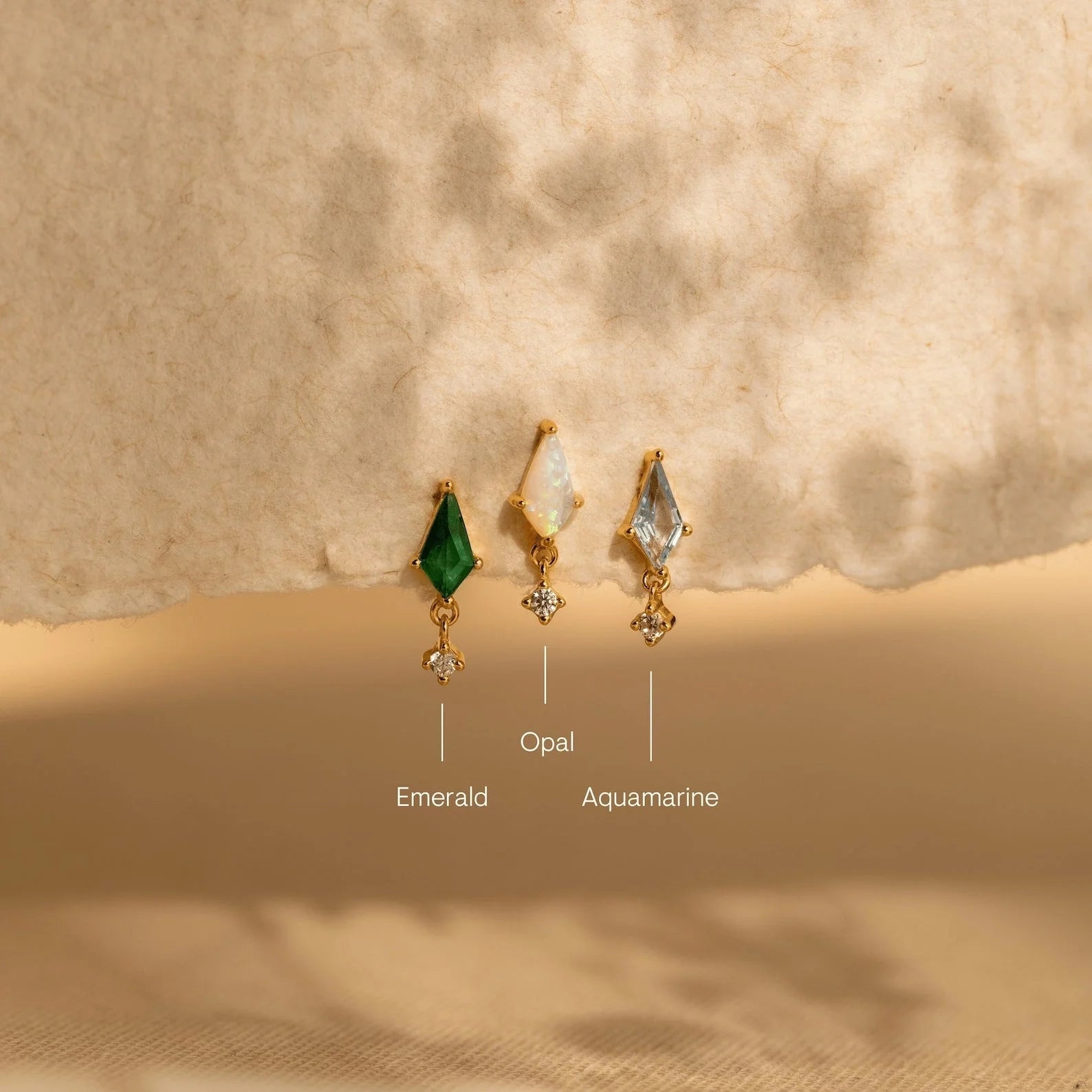 Kite Gemstone Stud Earrings