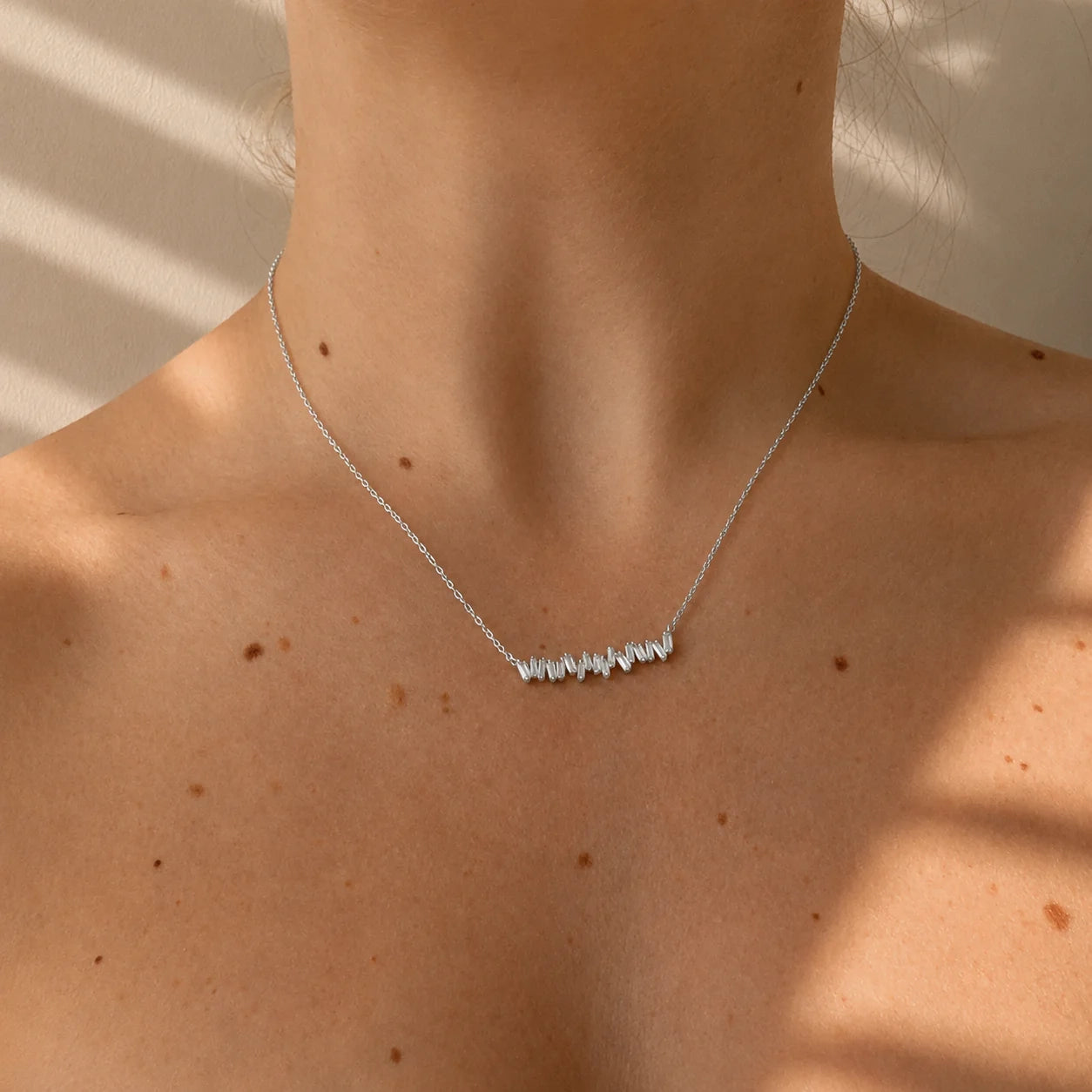 Bethany Baguette Bar Necklace
