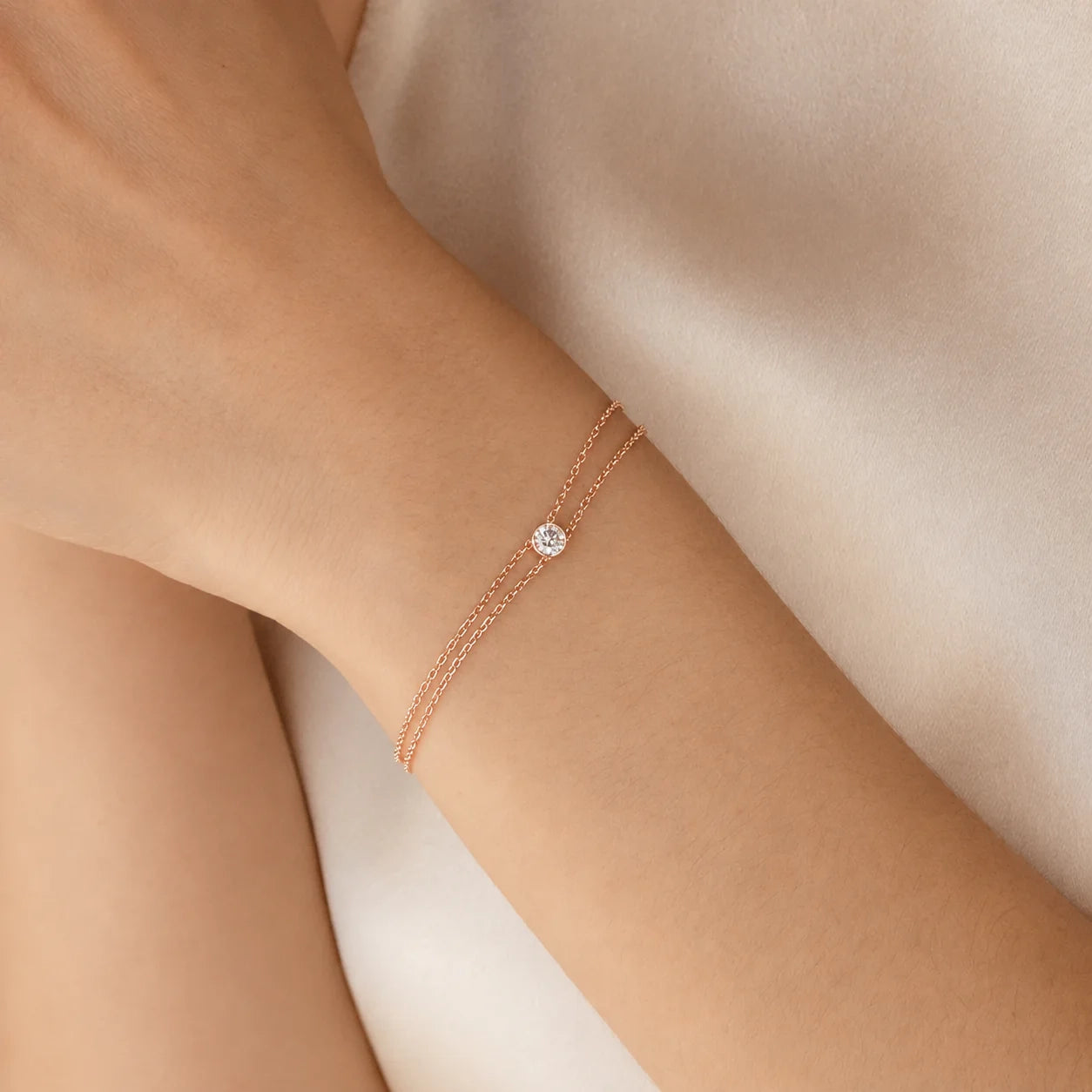 Double Chain Diamond Bracelet
