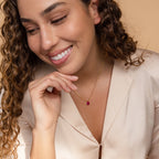 Ophelia Birthstone Necklace Silver 18K Gold Plated