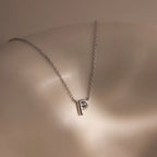 Dainty Bubble Letter Necklace Silver 18K Gold Plated
