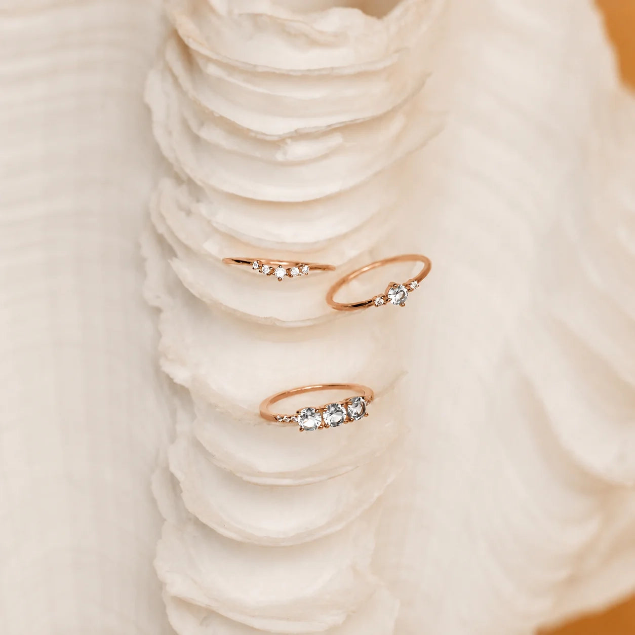 Tranquil Aquamarine Stacking Ring Set: Embrace Ocean-Inspired Serenity