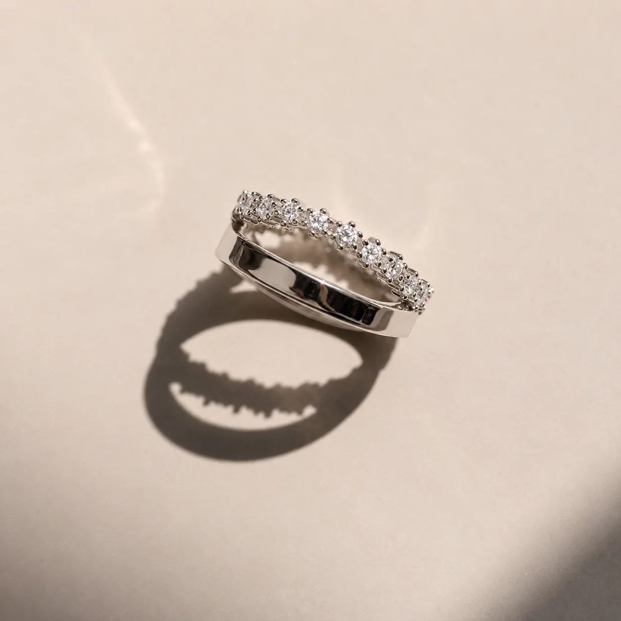 Wave Diamond Duo Ring