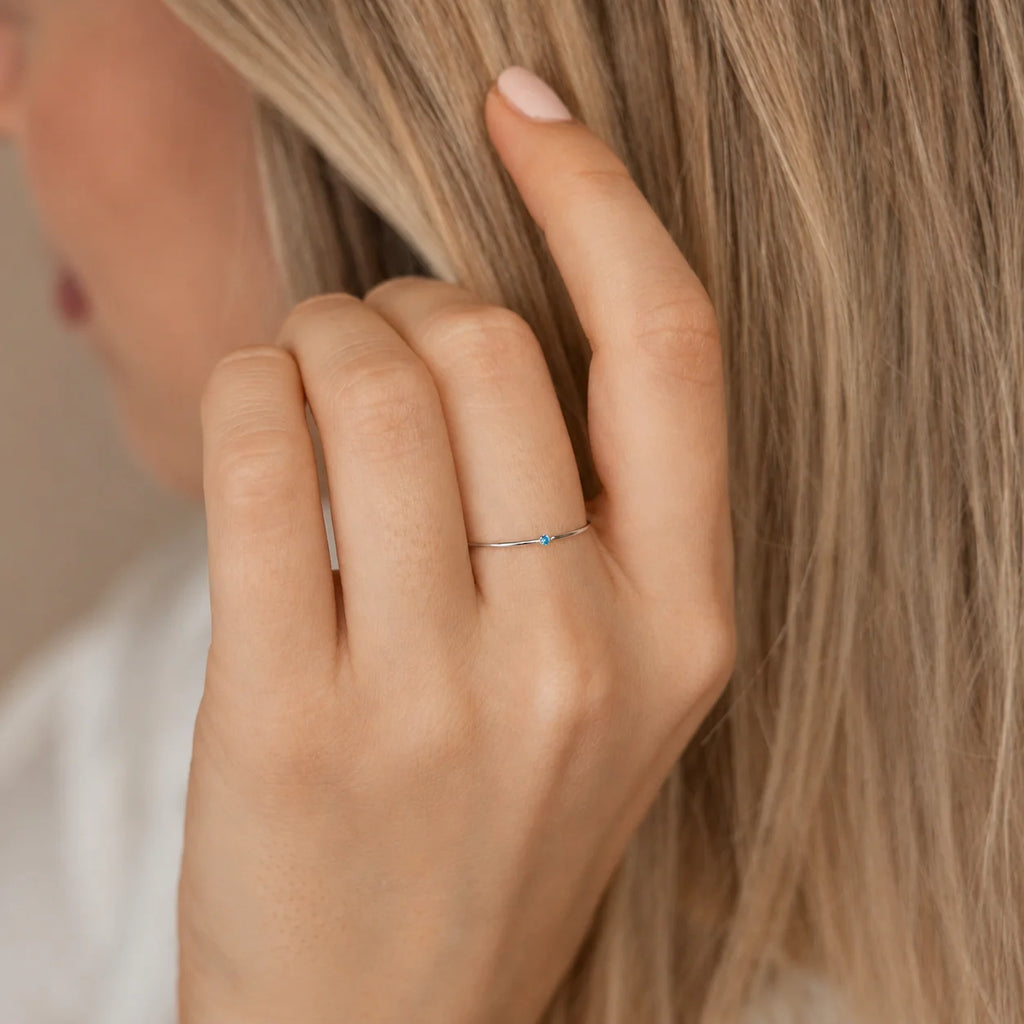 The Thin Mini Birthstone Ring