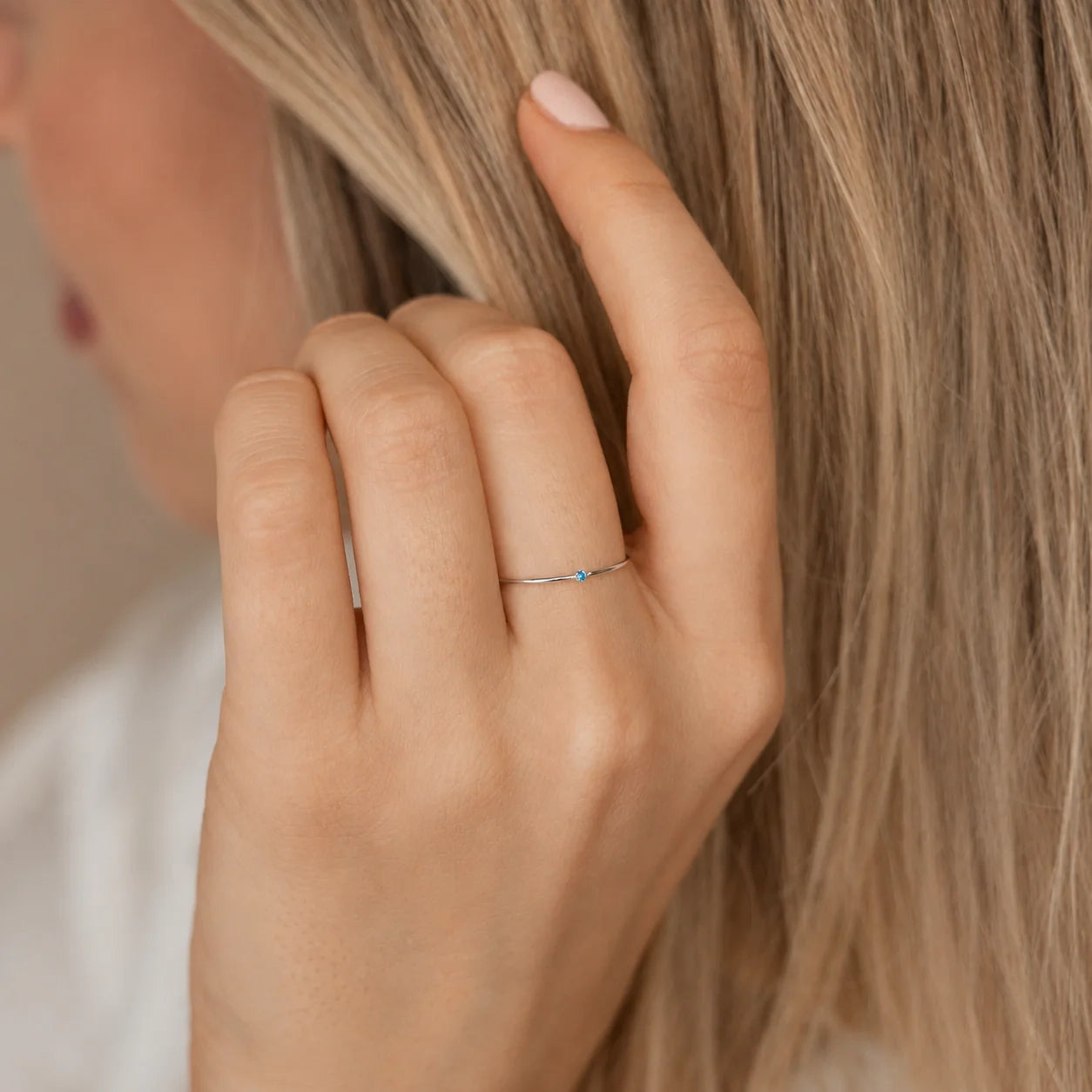 The Thin Mini Birthstone Ring