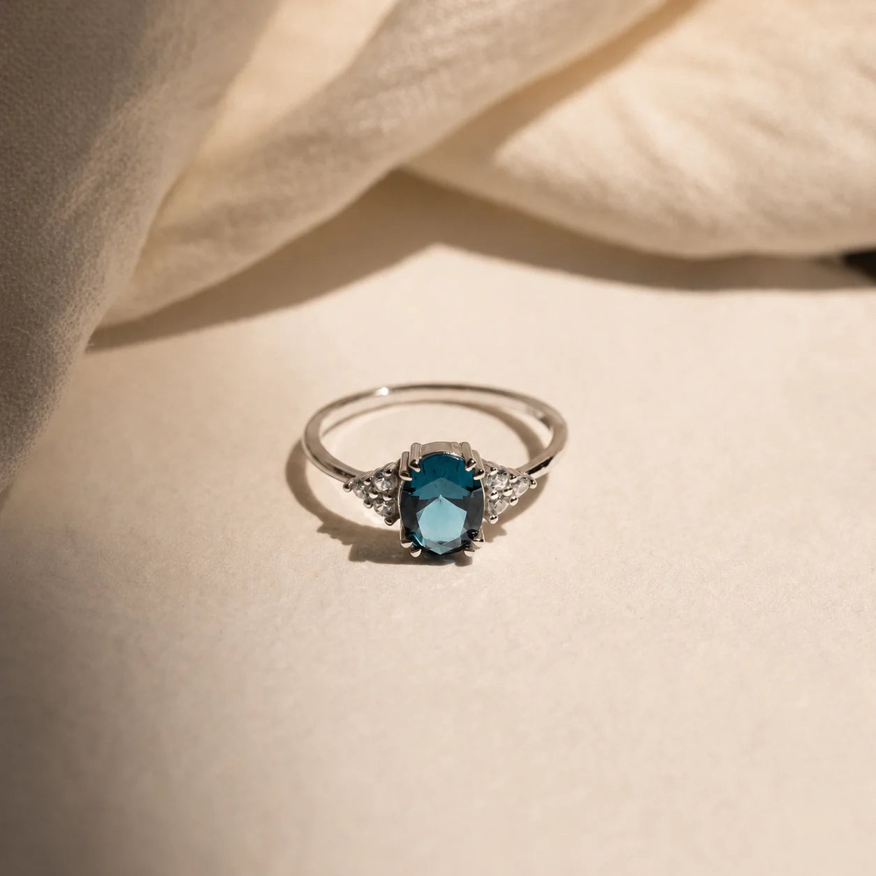 Blue Topaz Diamond Ring