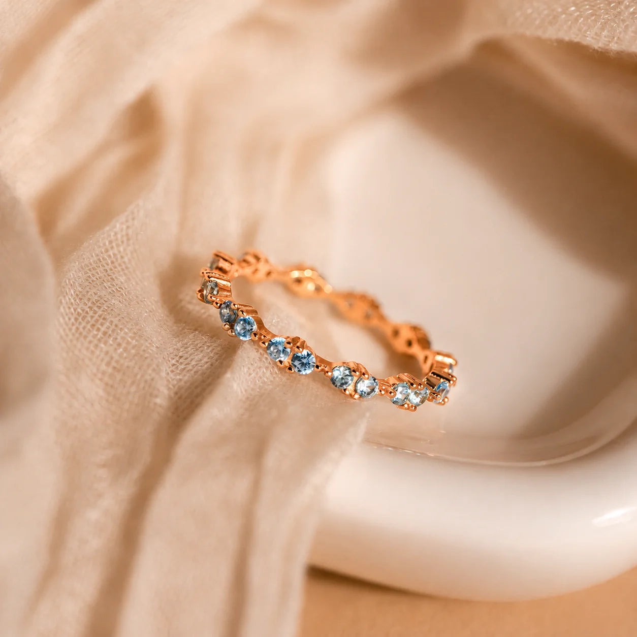 Eternal Serenity: Aquamarine Eternity Ring