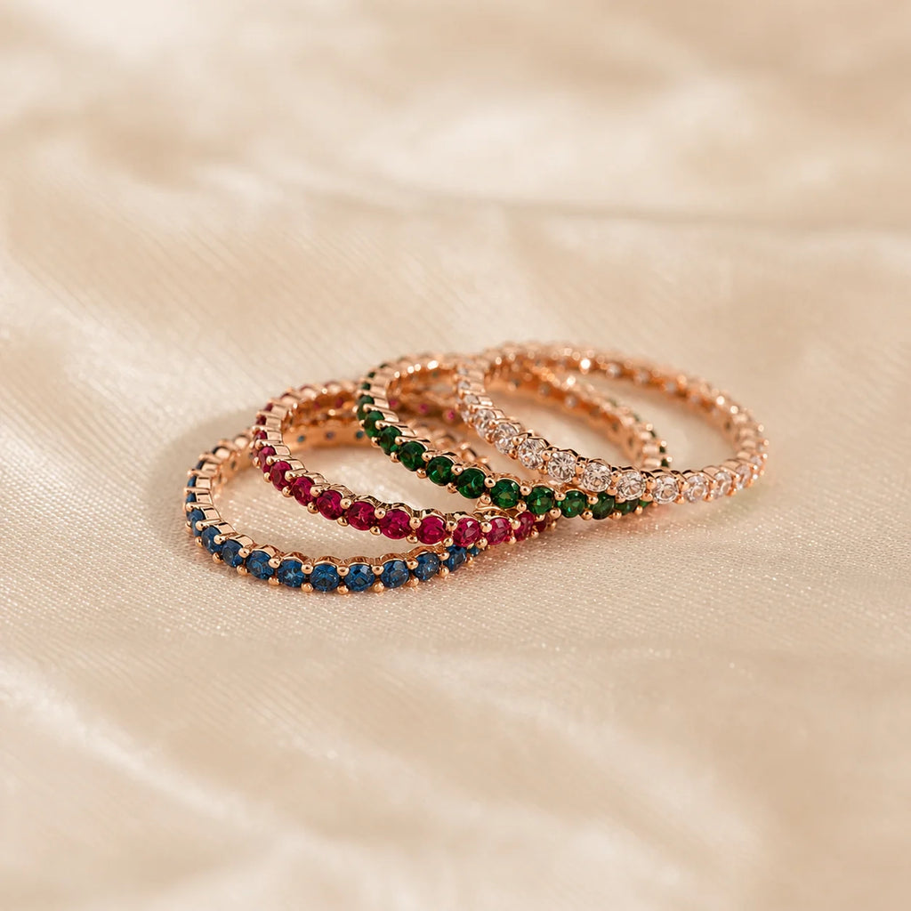 Eternity Tennis Birthstone Ring