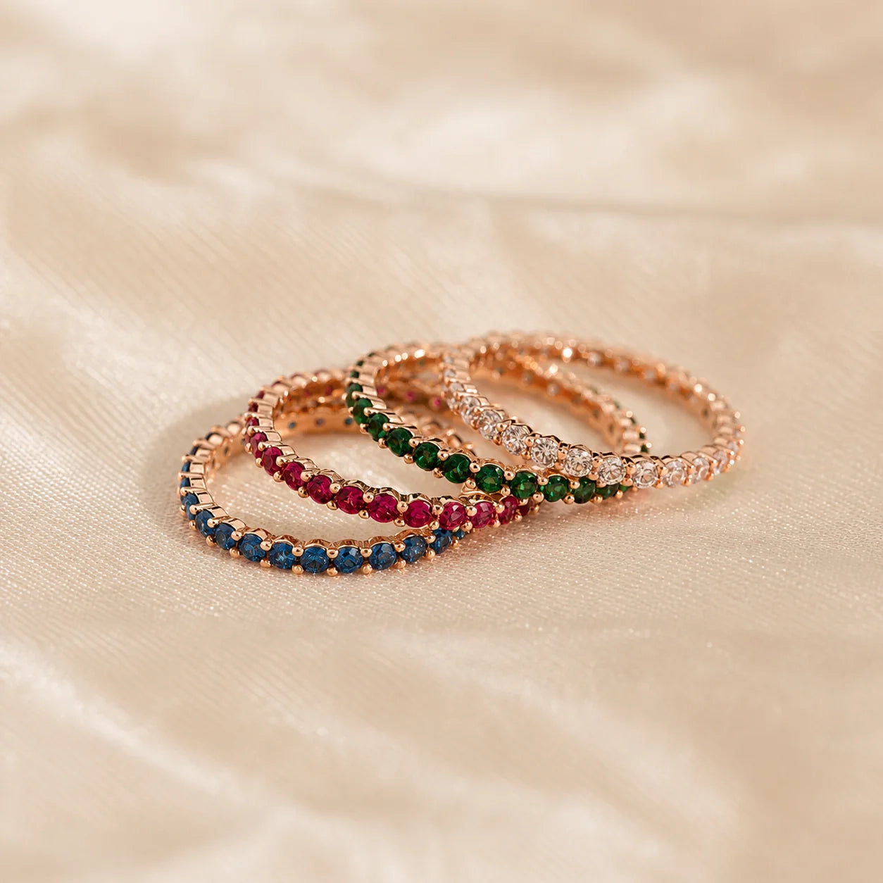 Eternity Tennis Birthstone Ring