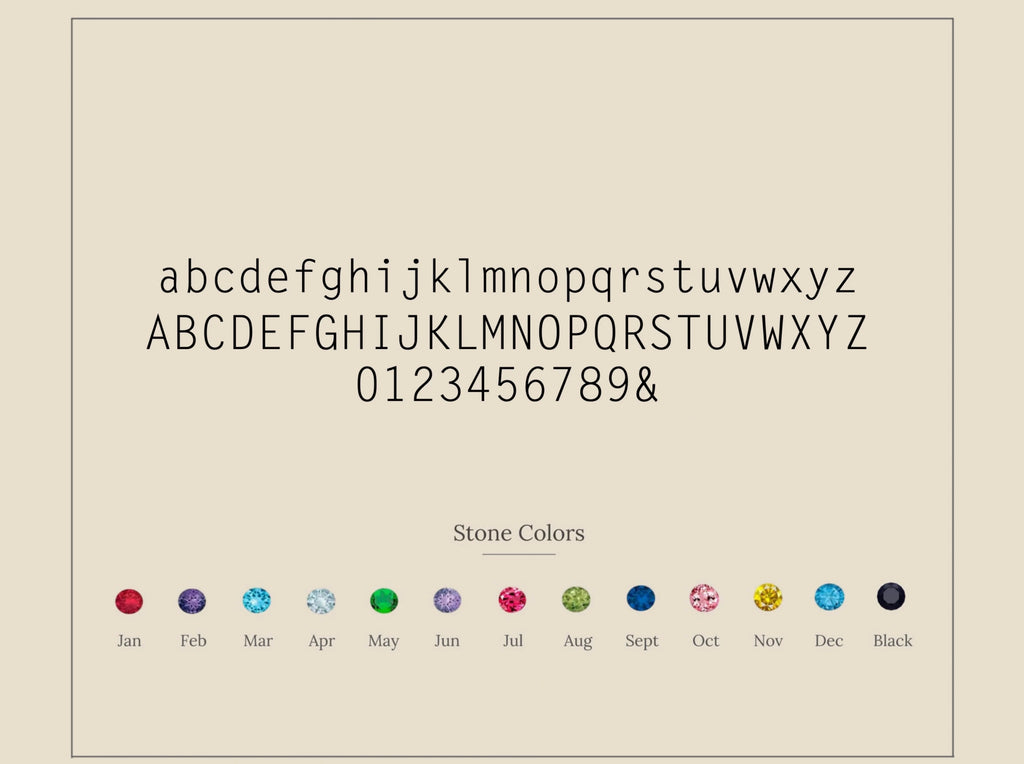Modern Initial Birthstone Ring