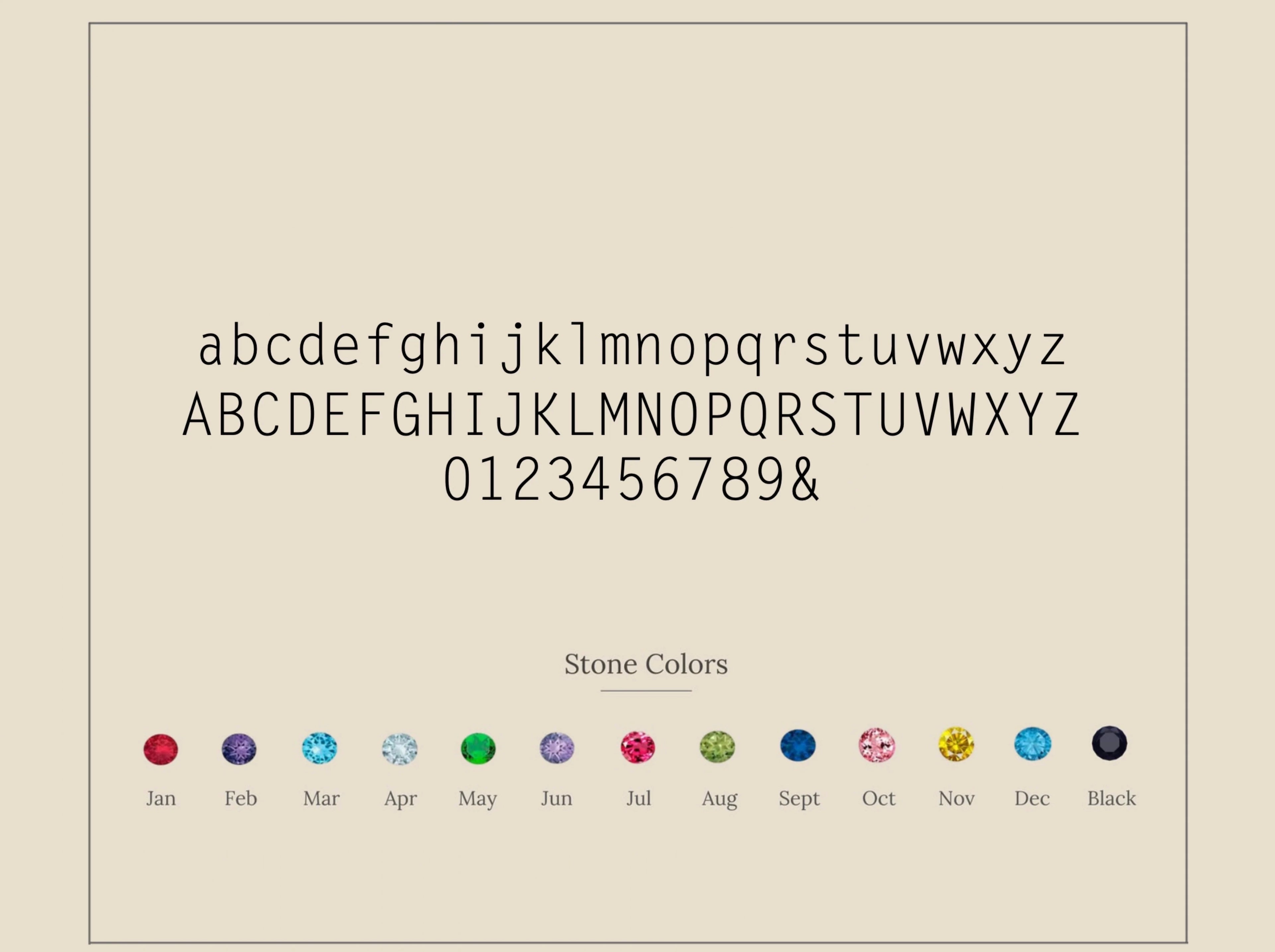 Modern Initial Birthstone Ring