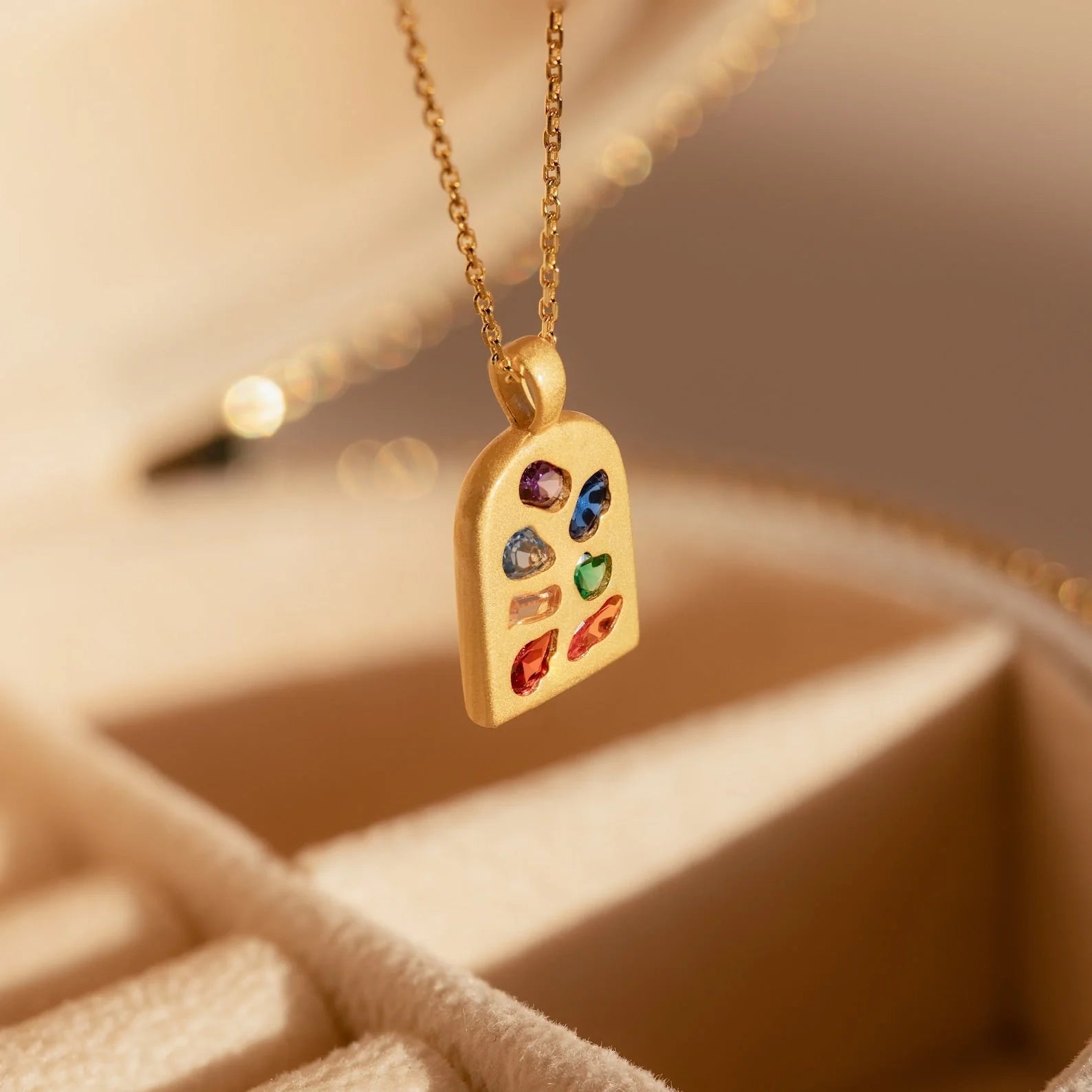 Abstract Art Deco Pendant Necklace