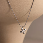 Bubble Letter Necklace Silver 18K Gold Plated