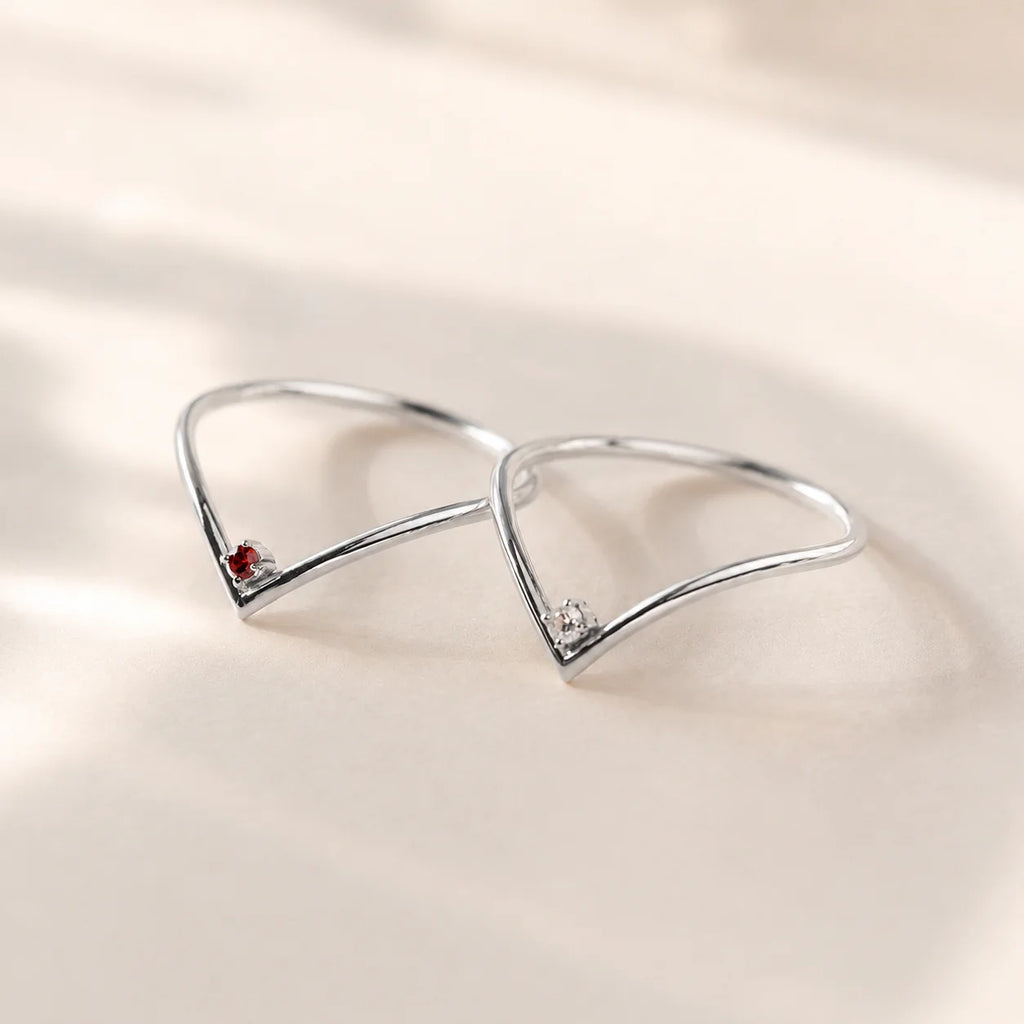 Curve Birthstone Ring