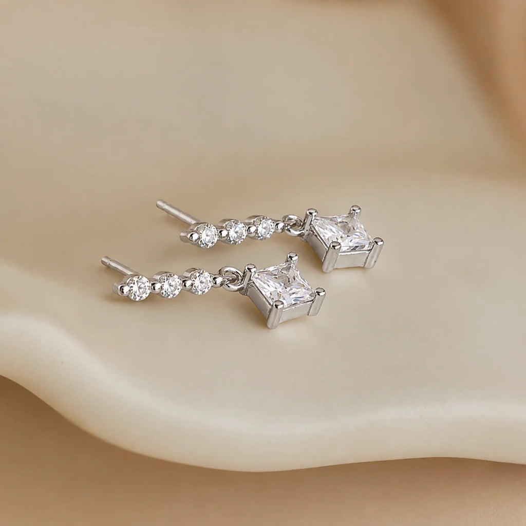 Princess Diamond Drop Studs