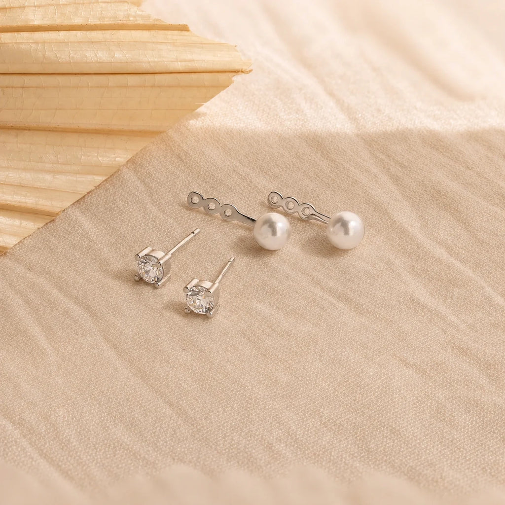 Diamond Pearl Ear Jackets