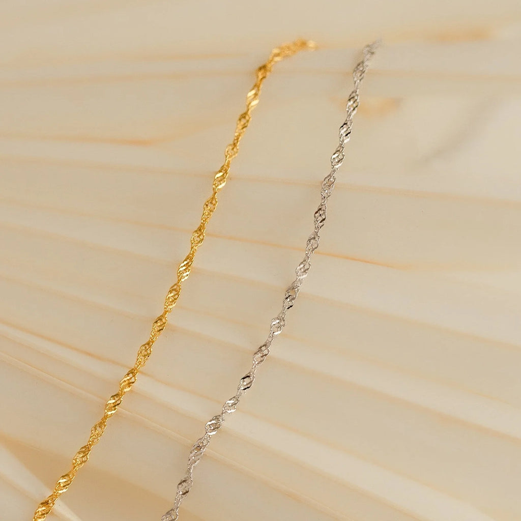 Delicate Singapore Twist Chain Bracelet