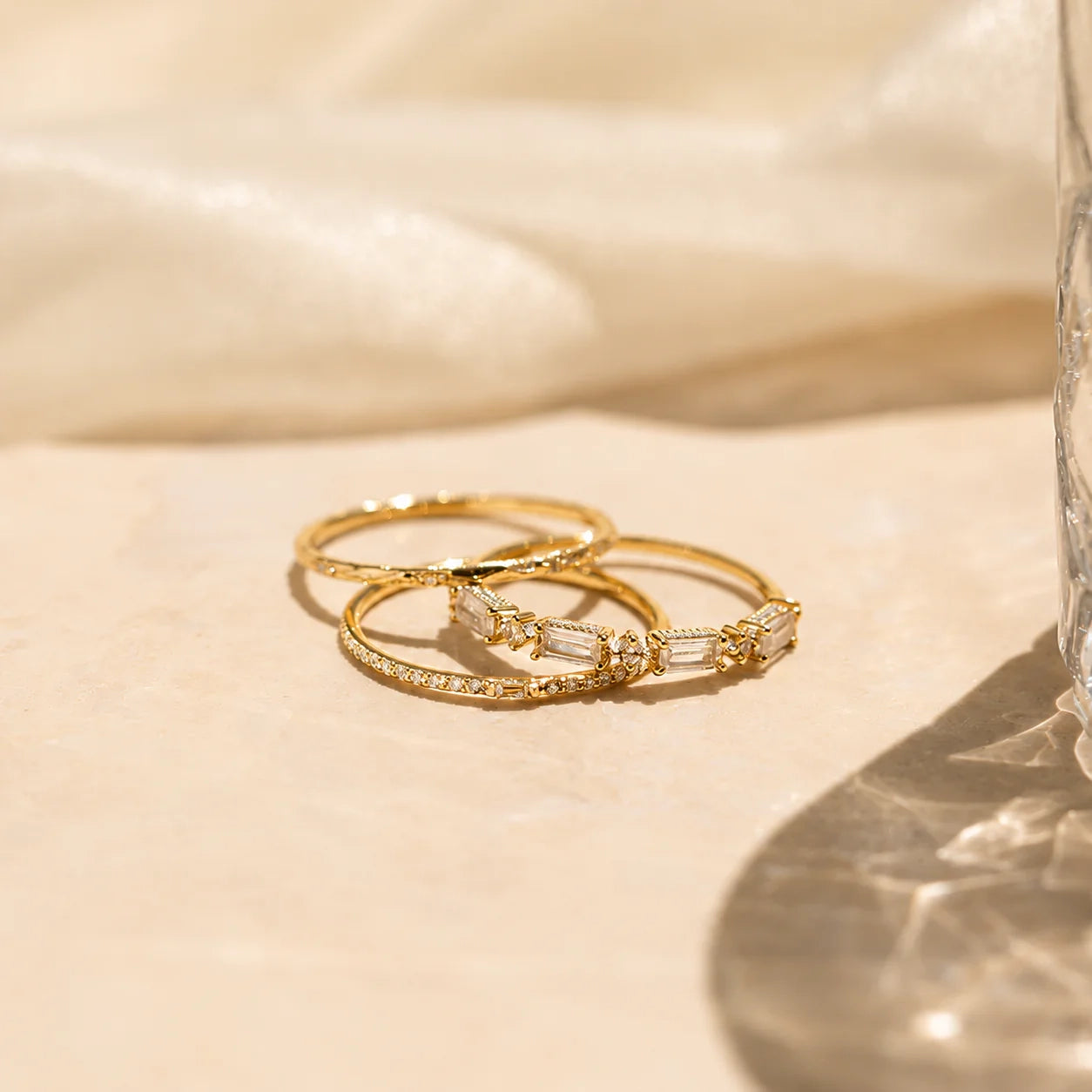 Dainty Diamond Stacking Ring Set: Sparkle in Every Stack