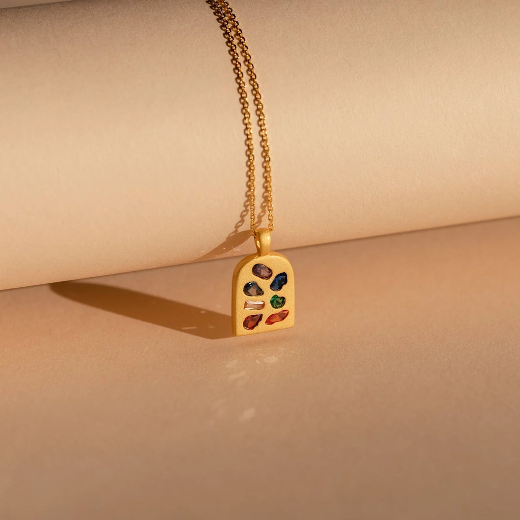 Abstract Art Deco Pendant Necklace