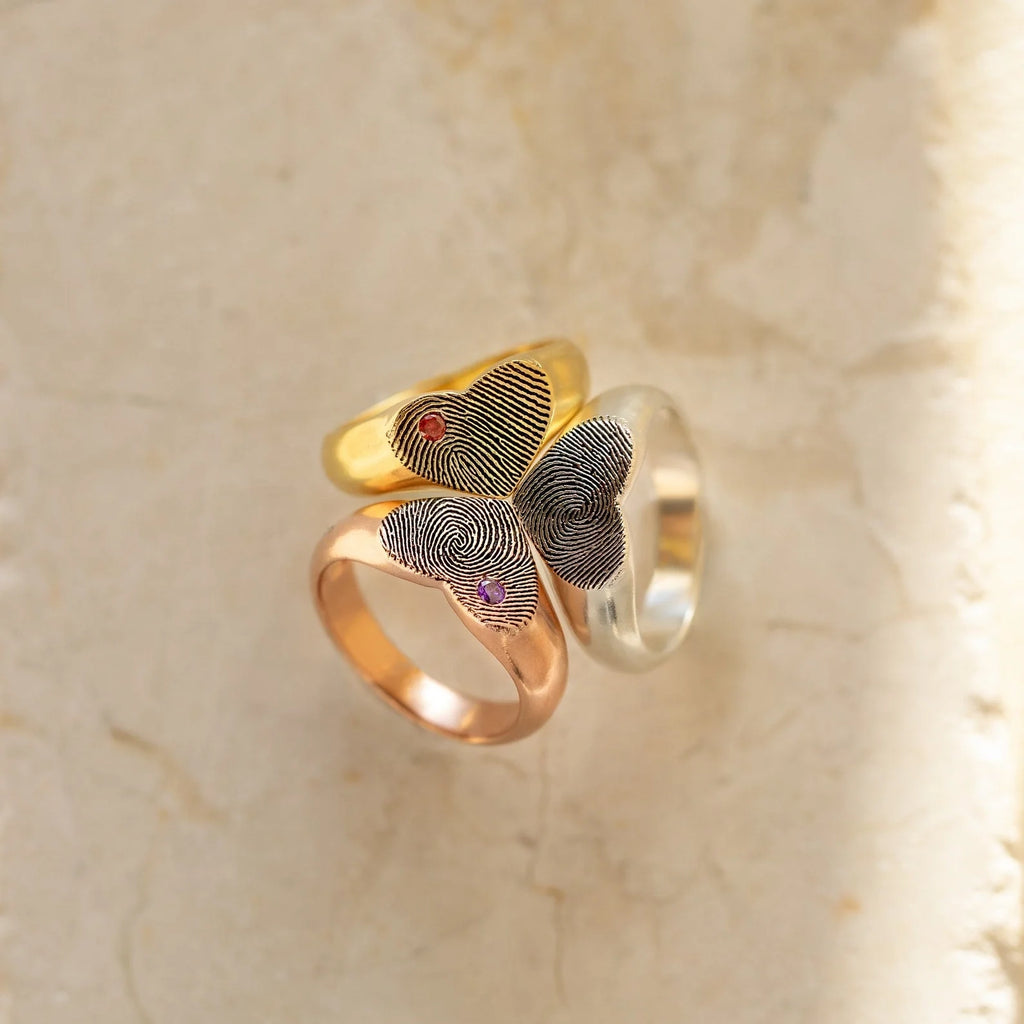 Personalized Heart Signet Ring