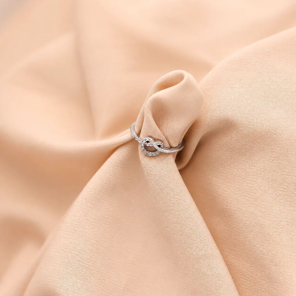 Eternal Love: Diamond Heart Knot Ring