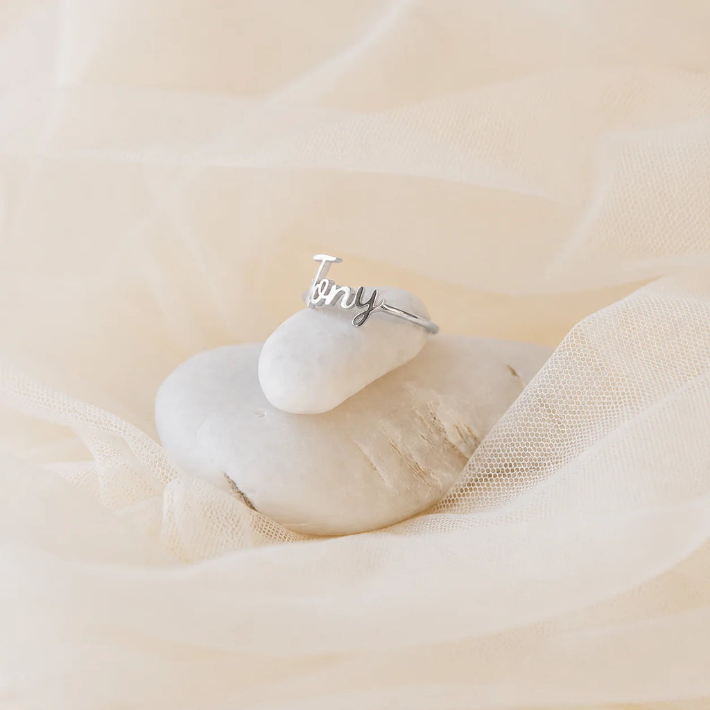 Grace Script Name Ring