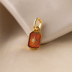 North Star Birthstone Charm Silver 18K Gold Plated