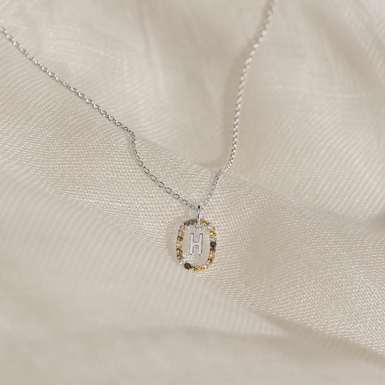 Rainbow Initial Necklace