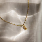 Dainty Pave Letter Necklace Silver 18K Gold Plated