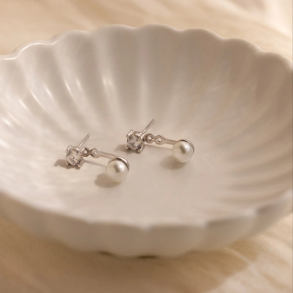 Diamond Pearl Ear Jackets
