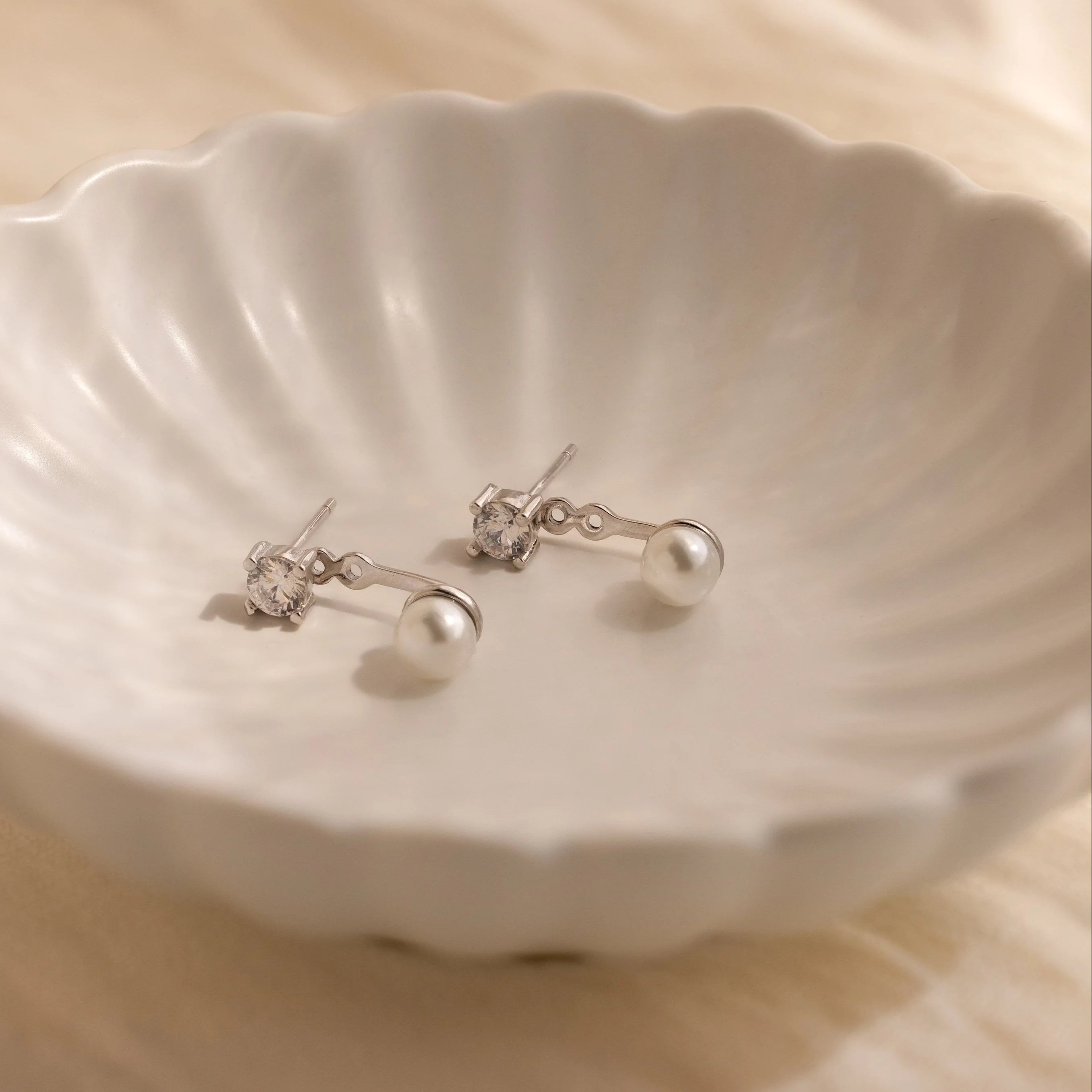 Diamond Pearl Ear Jackets