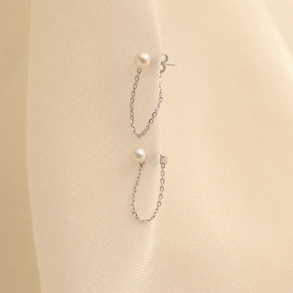 Pearl Chain Studs