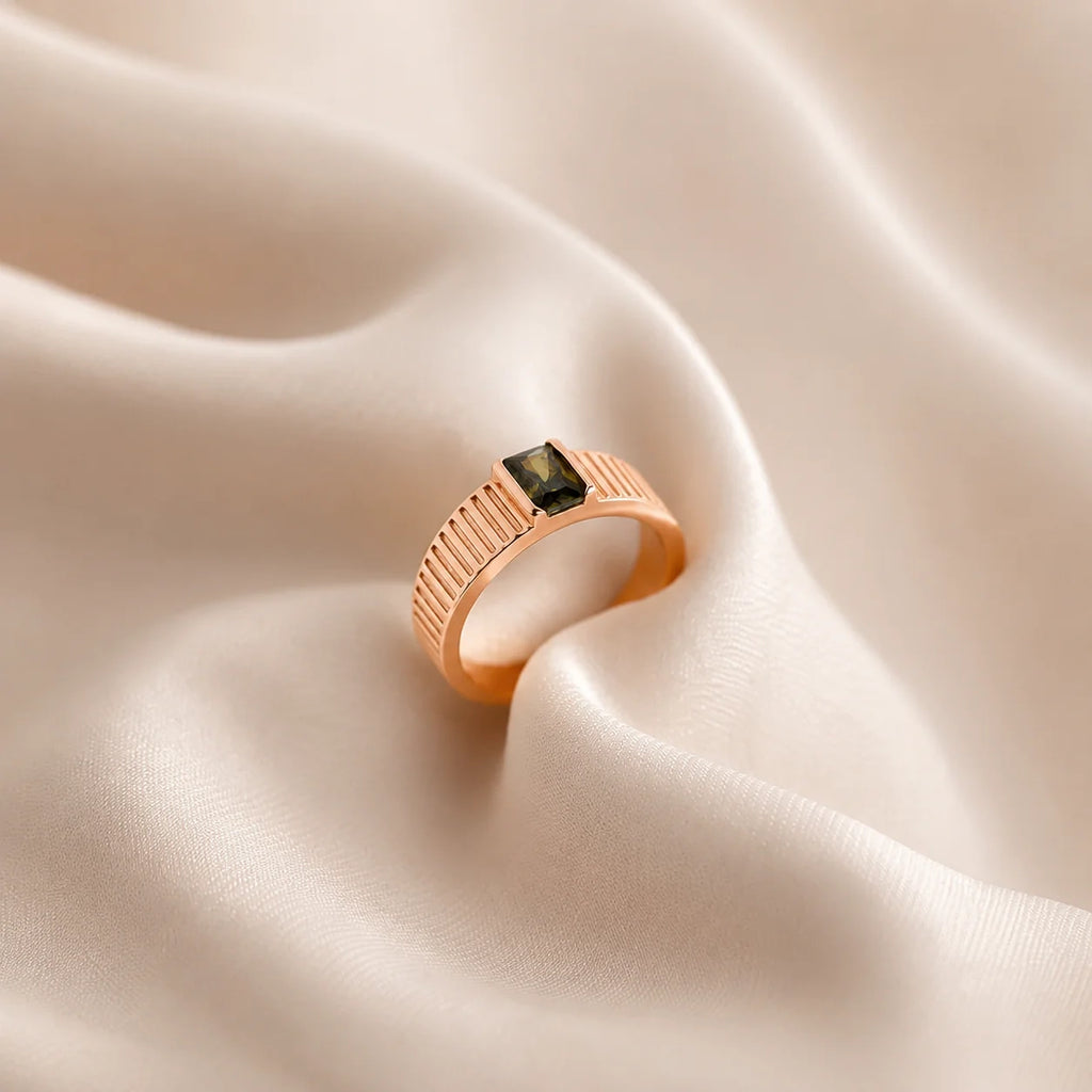 The Olive Peridot Signet Ring