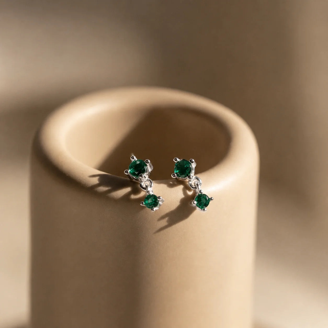 Ruby Birthstone Drop Studs