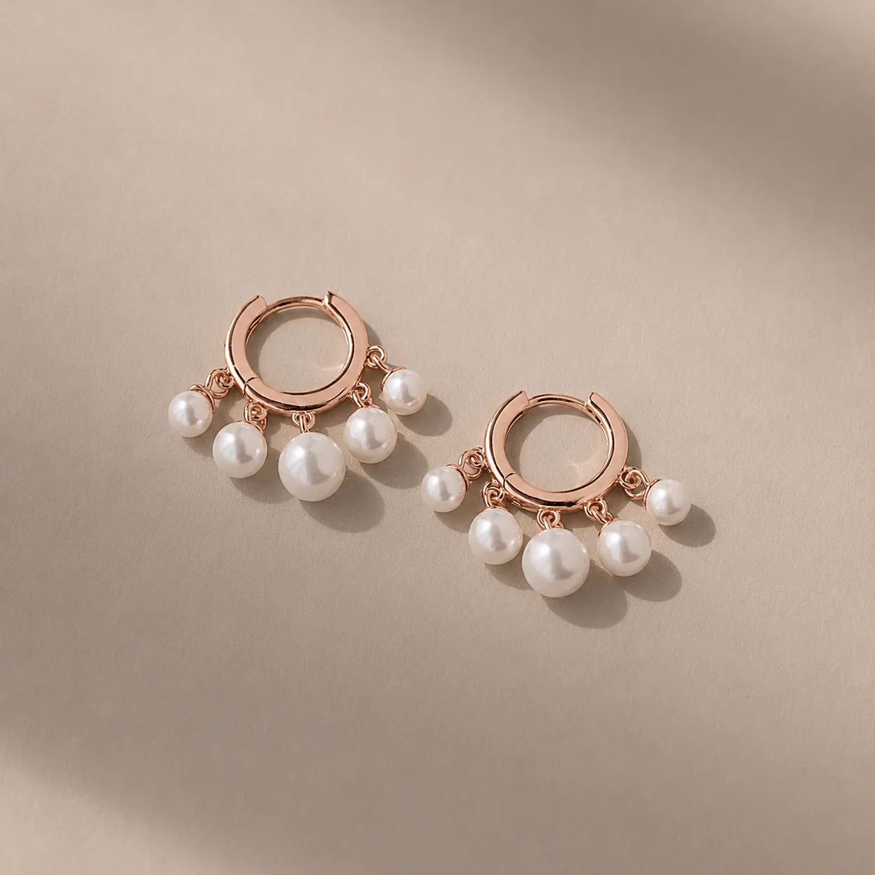 Pearl Chandelier Huggies