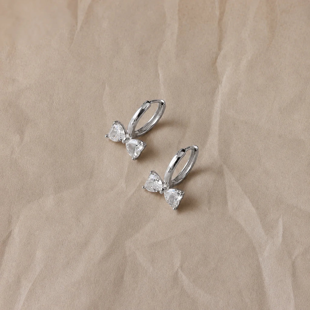 Diamond Bow Hug Earrings
