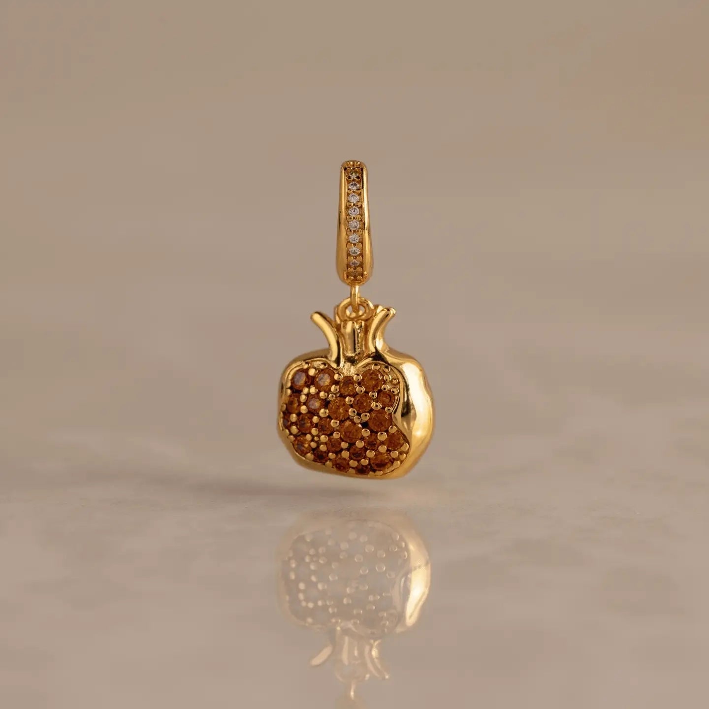 Birthstone Fruit Charm Silver 18K Gold Plated