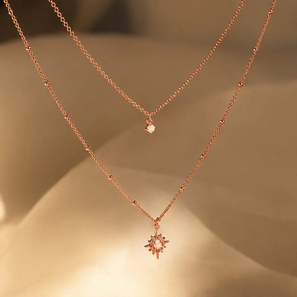Opal Star Duo Necklace