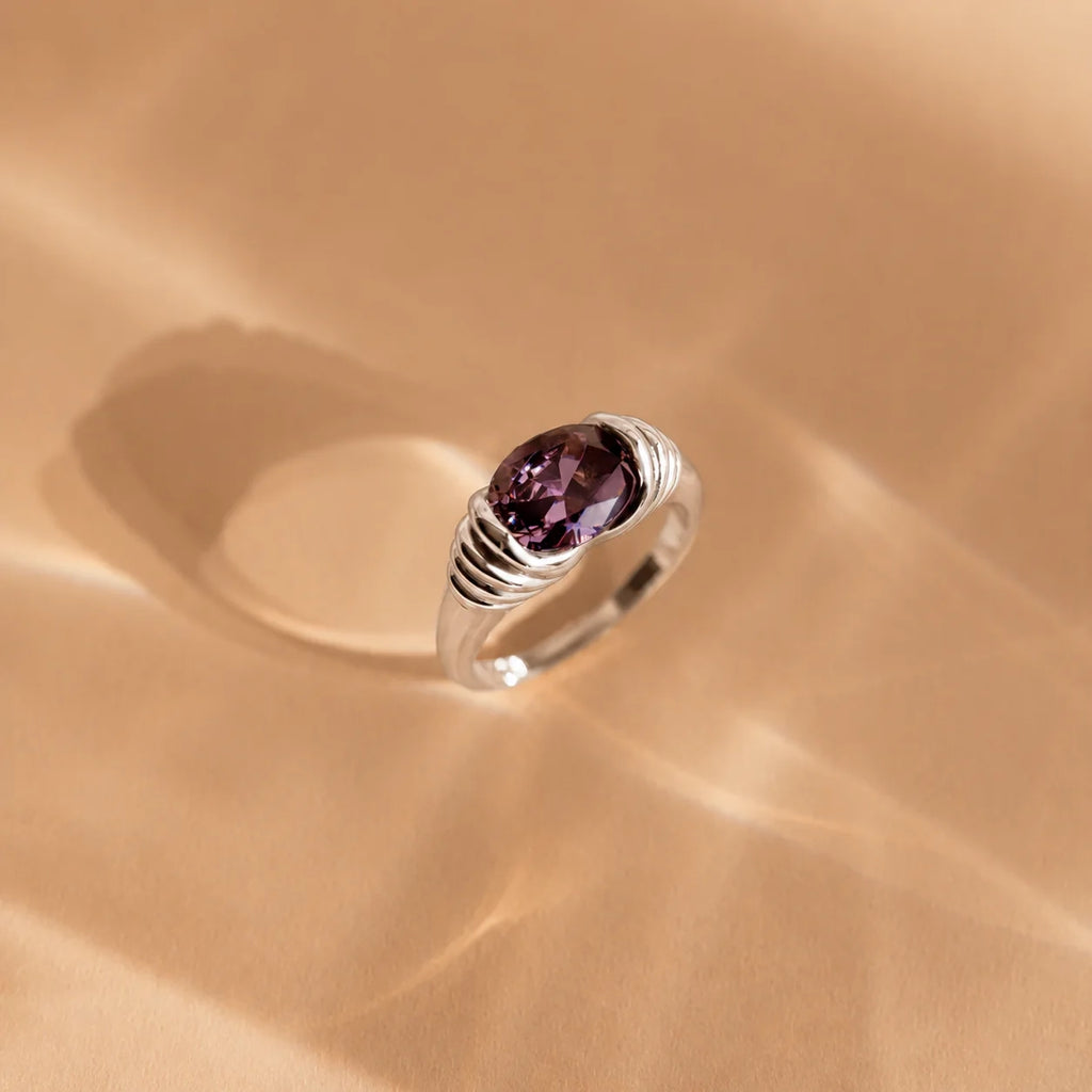 Vintage Glamour: Dark Amethyst Signet Ring