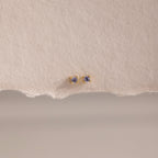 Dainty Birthstone Flatback Studs Silver 18K Gold Plated