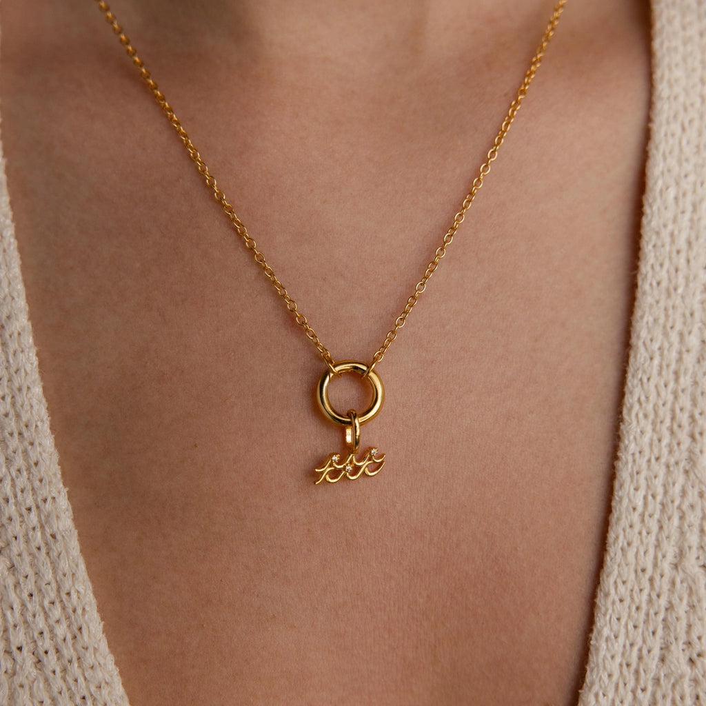 Zodiac Charm Silver 18K Gold Plated
