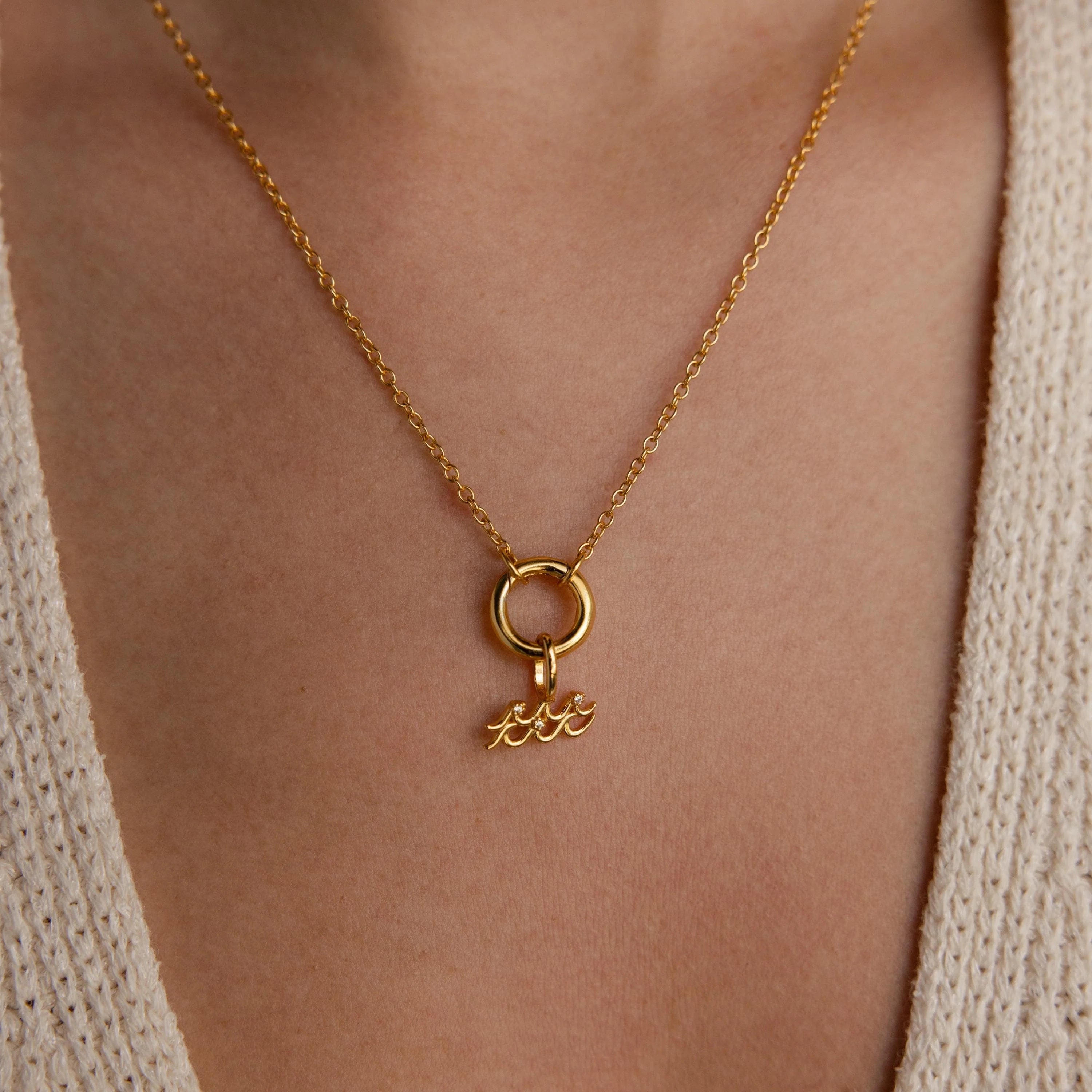 Zodiac Charm Silver 18K Gold Plated