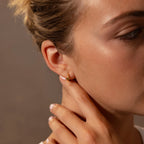 Floating Birthstone Huggies Silver 18K Gold Plated